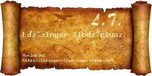 Lézinger Tibériusz névjegykártya